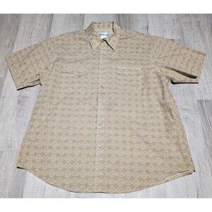 Wrangler Wrancher Shirt Snap Button Down Paisley Mother Of Pearl Sz 2X Western